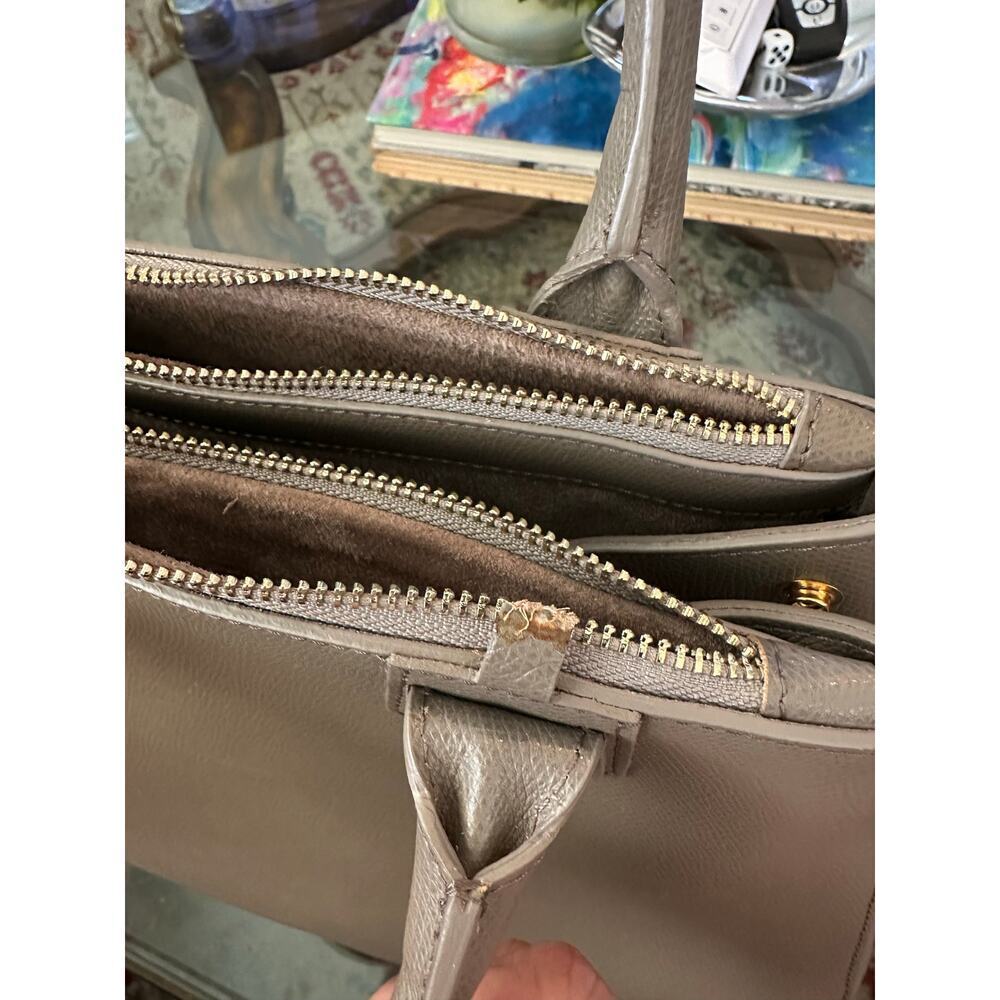 Teddy Blake Taupe Leather Satchel - Picture 11 of 12